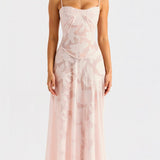 Weißes Boho-Maxikleid mit Schmetterling-Muster | Ibiza-Stil