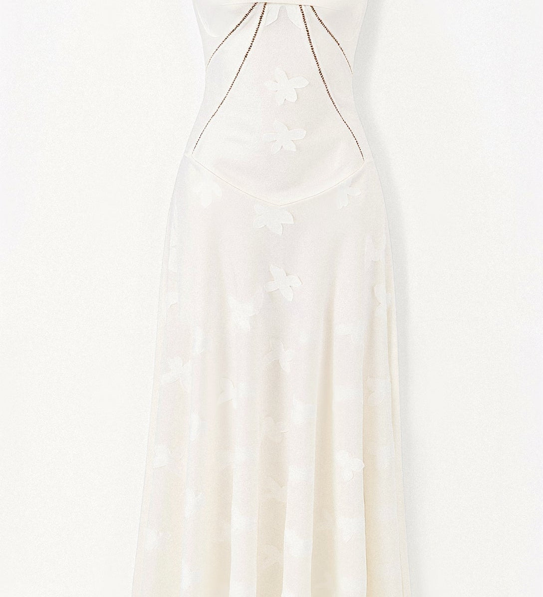 Weißes Boho-Maxikleid mit Schmetterling-Muster | Ibiza-Stil