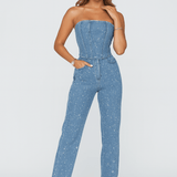 Strapsloser Denim Jumpsuit – Eleganter Einteiler mit figurbetontem Schnitt