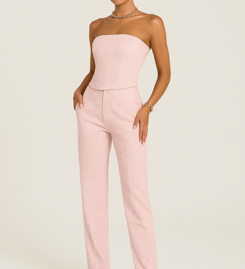 Strapsloser Denim Jumpsuit – Eleganter Einteiler mit figurbetontem Schnitt