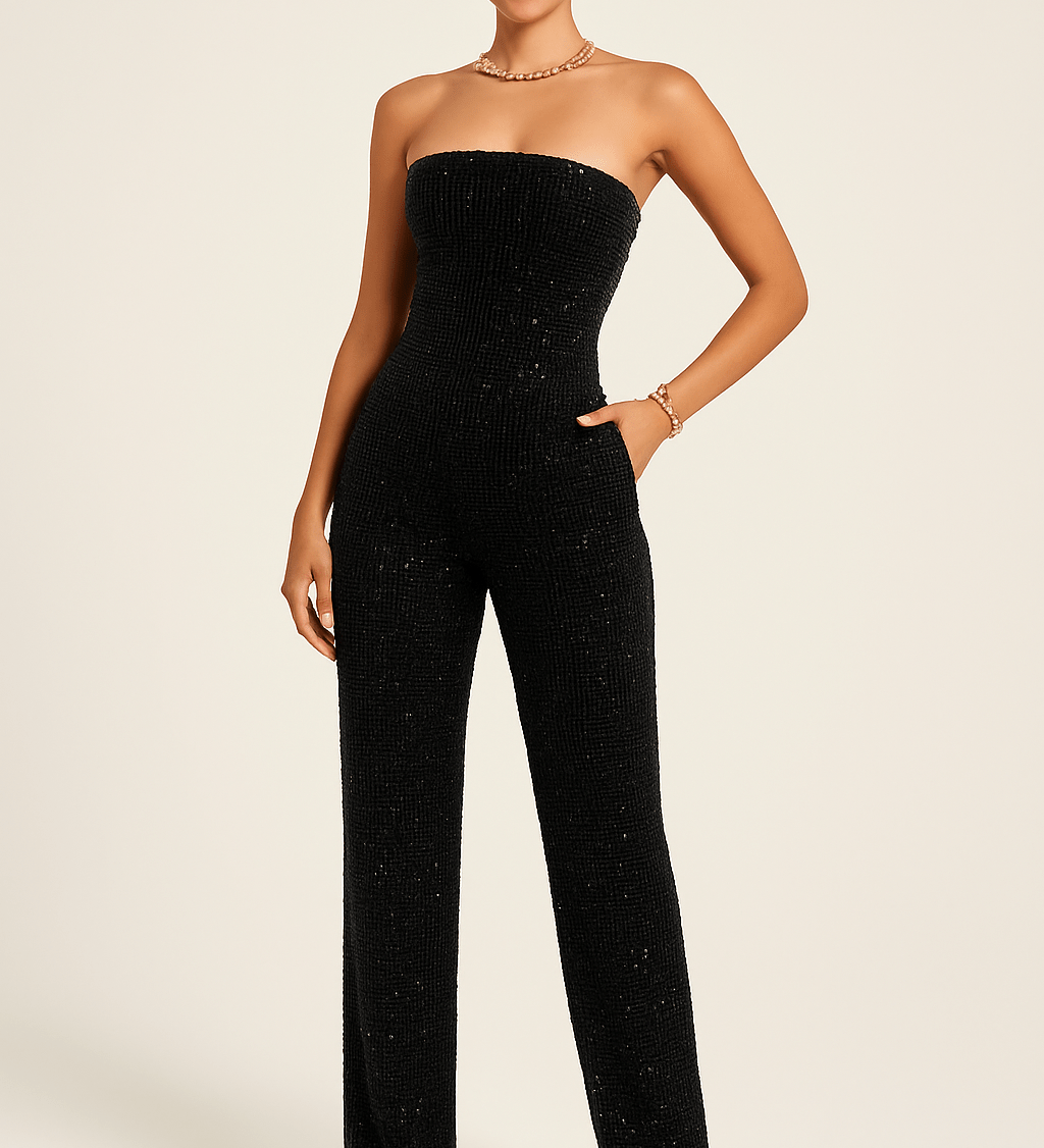 Strapsloser Denim Jumpsuit – Eleganter Einteiler mit figurbetontem Schnitt