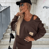 Modisches Zweiteiler Set mit Cropped Pullover und Midirock – Urban Streetstyle Look
