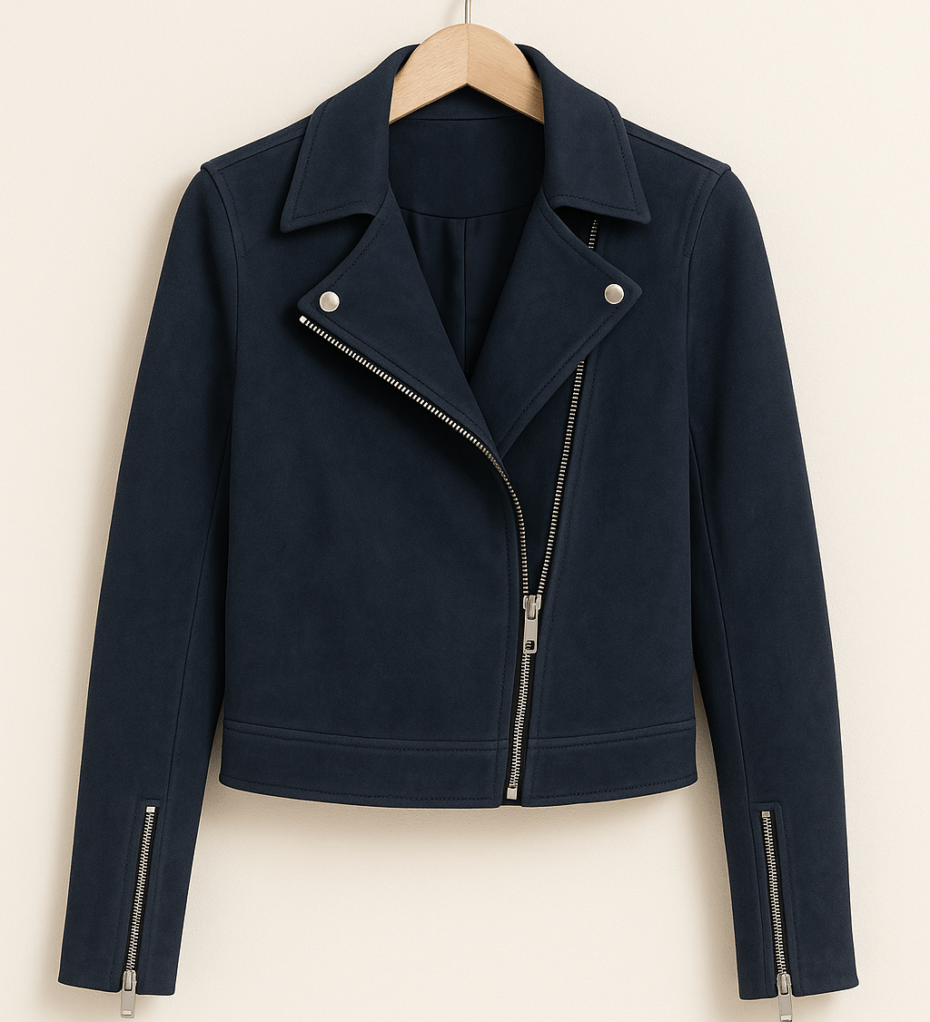 Mathilde Bikerjacke mit Wildlederoptik – Moderner Style trifft zeitlose Eleganz