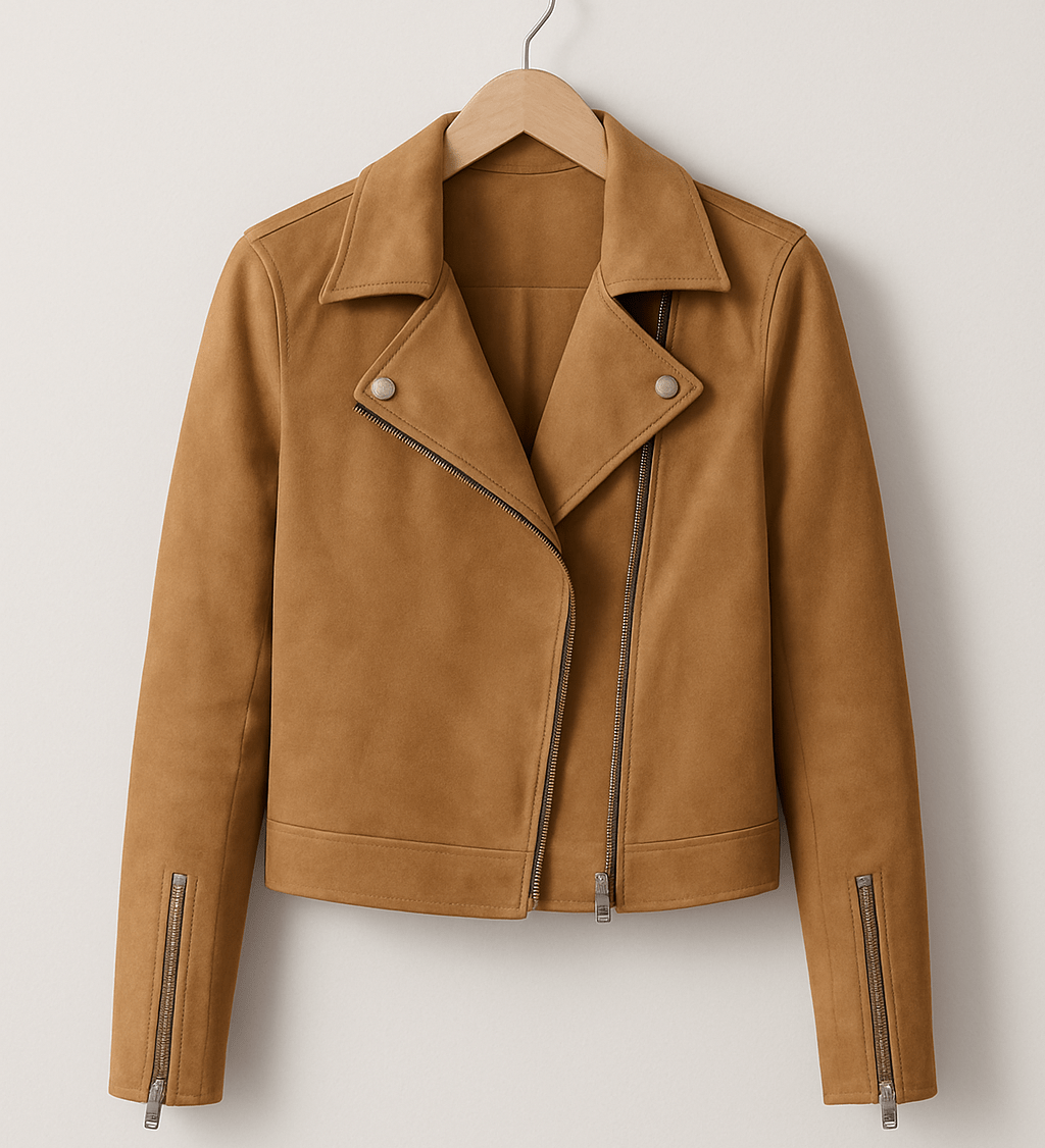 Mathilde Bikerjacke mit Wildlederoptik – Moderner Style trifft zeitlose Eleganz