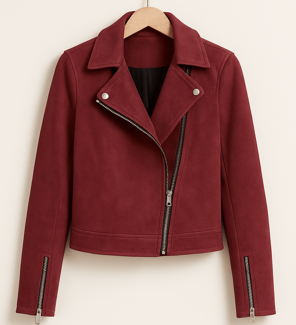 Mathilde Bikerjacke mit Wildlederoptik – Moderner Style trifft zeitlose Eleganz