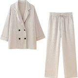 Elegantes Zweiteiler Set mit Blazer und weiter Hose – Moderner Business- & Freizeitlook