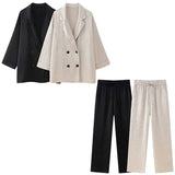 Elegantes Zweiteiler Set mit Blazer und weiter Hose – Moderner Business- & Freizeitlook