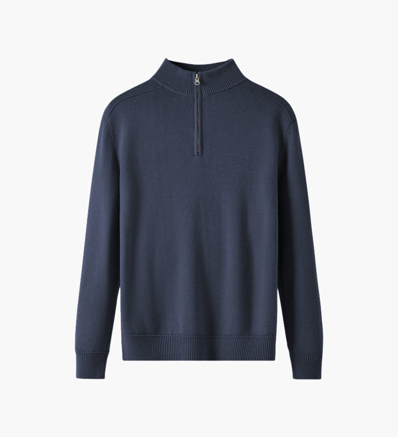 Weston | Half Zip Stehkragen Herrenpullover aus Merinowolle