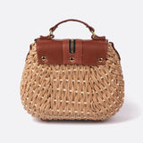 Lina | Kleine Schultertasche aus Strohseil mit verstellbarem Riemen & Quasten-Detail – Crossbody Sommertasche