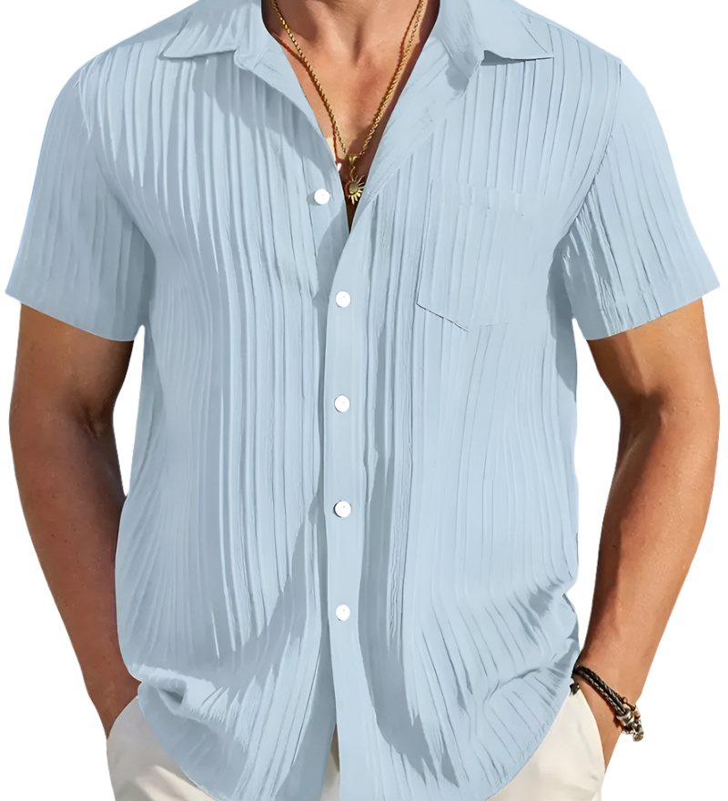 Ethan | Leichtes Kurzarm-Sommer-Faltenhemd