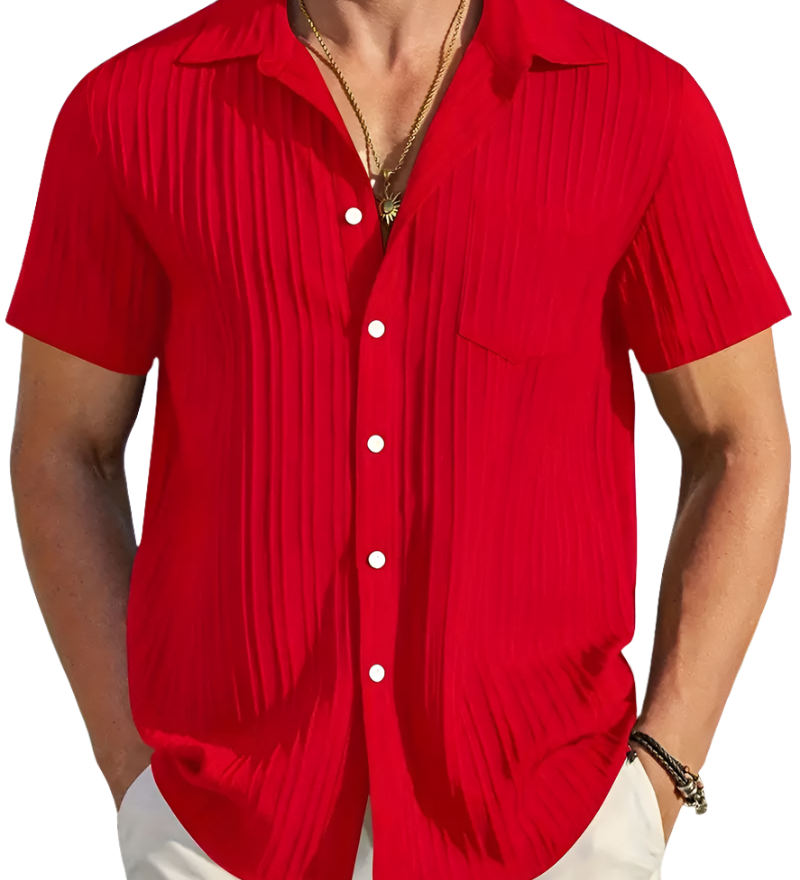 Ethan | Leichtes Kurzarm-Sommer-Faltenhemd