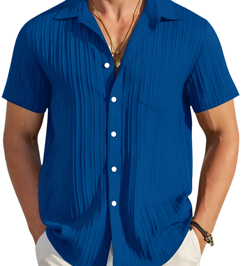 Ethan | Leichtes Kurzarm-Sommer-Faltenhemd