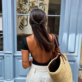 Paula | Schwarzes Rückenfreies Top