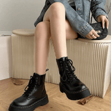 Eline | Elegante Plateaustiefel aus Leder – Stilvolle Schuhe mit Komfort