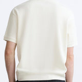 Kurzärmeliges Poloshirt in Cremeweiß – Minimalistisch und Bequem