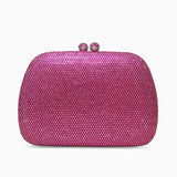 Lily | Glitzernde Abendtasche mit pinkfarbenen Strasssteinen – Elegante Clutch für Damen mit Kugelverschluss