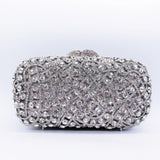 Valentina | Silberne Clutch mit Kristallbesatz – Glitzernde Abendtasche für Damen mit funkelndem Strass
