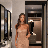 Gisela | Glamouröses Glitzernde Transparentes Abendkleid – Verführerische Eleganz