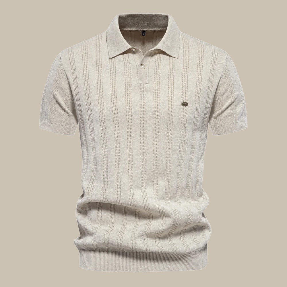 Elegantes Polo-Shirt mit feiner Struktur und klassischem Kragen