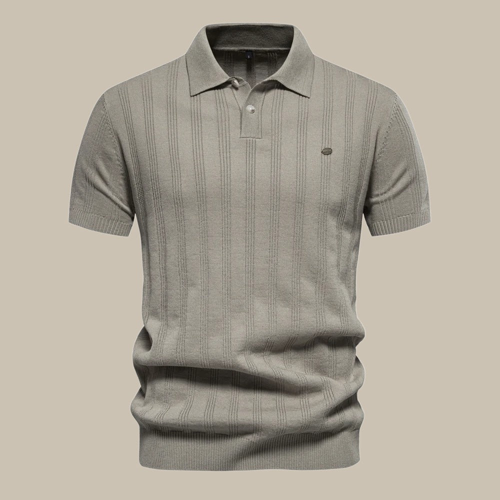 Elegantes Polo-Shirt mit feiner Struktur und klassischem Kragen