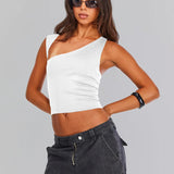 Sybille | Schickes Ein-Schulter-Crop-Top für jede Gelegenheit