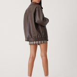 Clara | Oversized-Kunstlederjacke