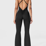 Serafina | Backless Flare Jumpsuit mit verstellbaren Trägern