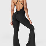 Serafina | Backless Flare Jumpsuit mit verstellbaren Trägern