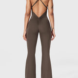 Serafina | Backless Flare Jumpsuit mit verstellbaren Trägern