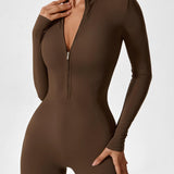 Wanda | Langärmeliger Overall - Stehkragen Reißverschluss