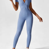 Wanda | Langärmeliger Overall - Stehkragen Reißverschluss