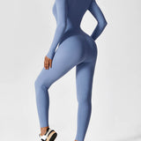 Wanda | Langärmeliger Overall - Stehkragen Reißverschluss