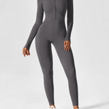 Wanda | Langärmeliger Overall - Stehkragen Reißverschluss