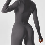 Wanda | Langärmeliger Overall - Stehkragen Reißverschluss