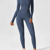 Wanda | Langärmeliger Overall - Stehkragen Reißverschluss