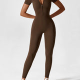 Wanda | Langärmeliger Overall - Stehkragen Reißverschluss