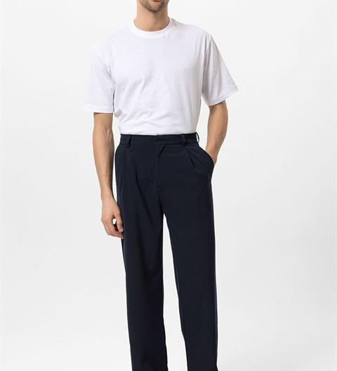 Zeno | Hochtaillierte Herrenhose Marineblau